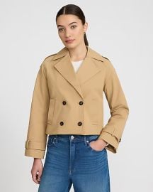 Double Breasted Cropped Trench Coat at Express